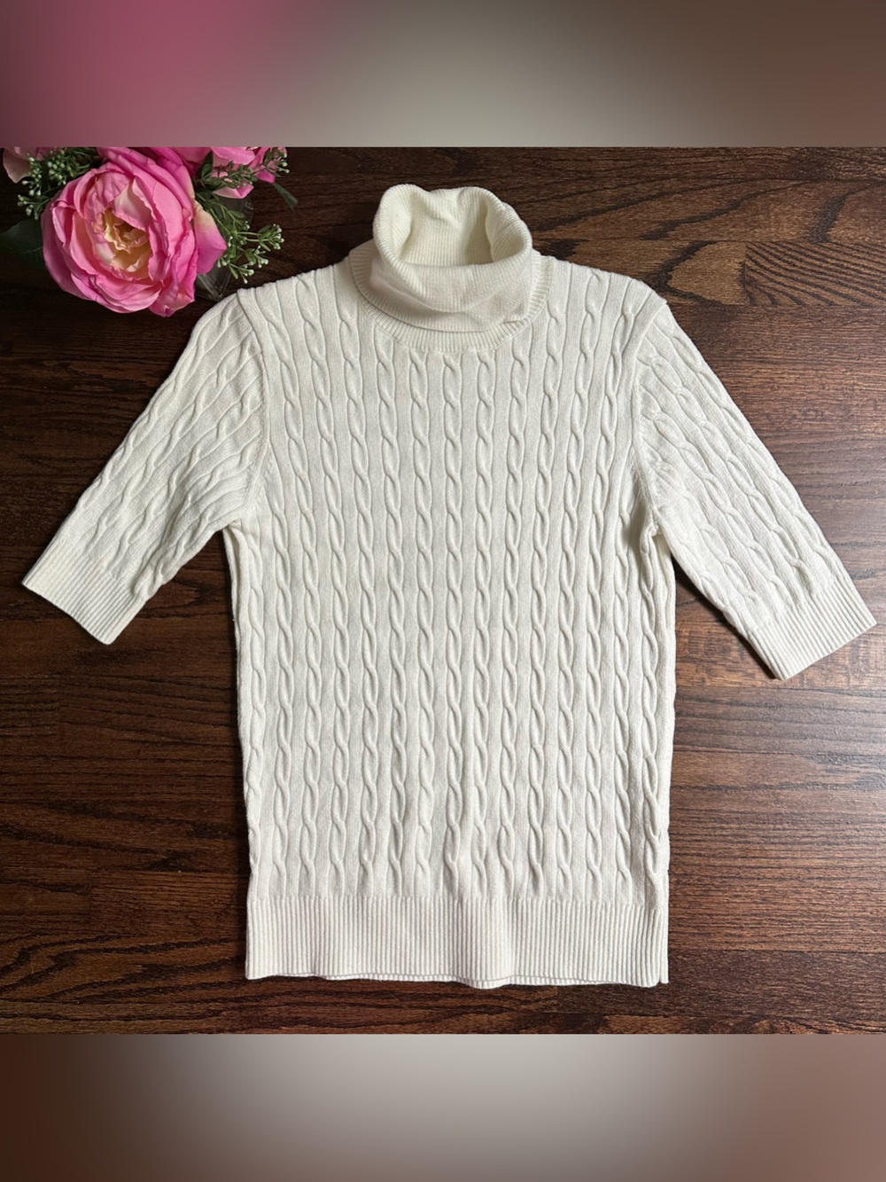 Lands End cable knit sweater, size M (10-12)